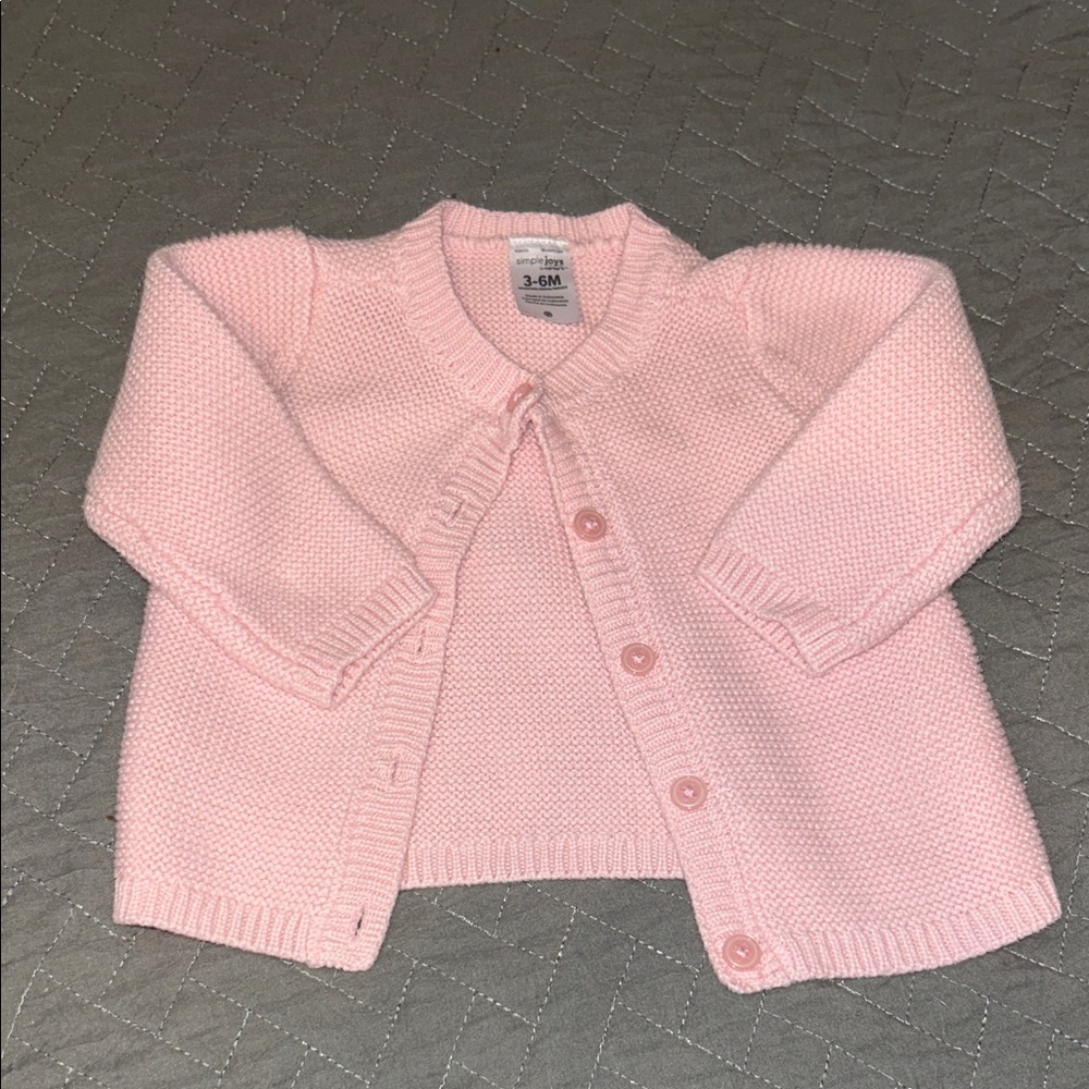 Simple Joys Knit Baby Cardigan - Light Pink